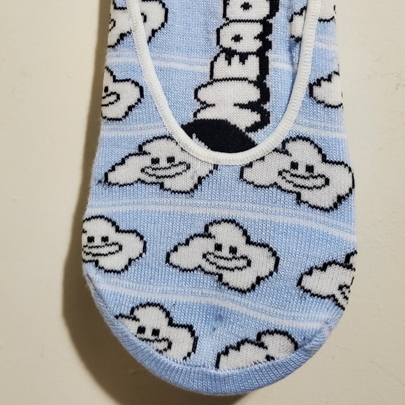 Air Heads Happy Smiling Cloud Print Sock Liners 9-11 Unisex Brand New 3 Pack.A - Picture 2 of 8